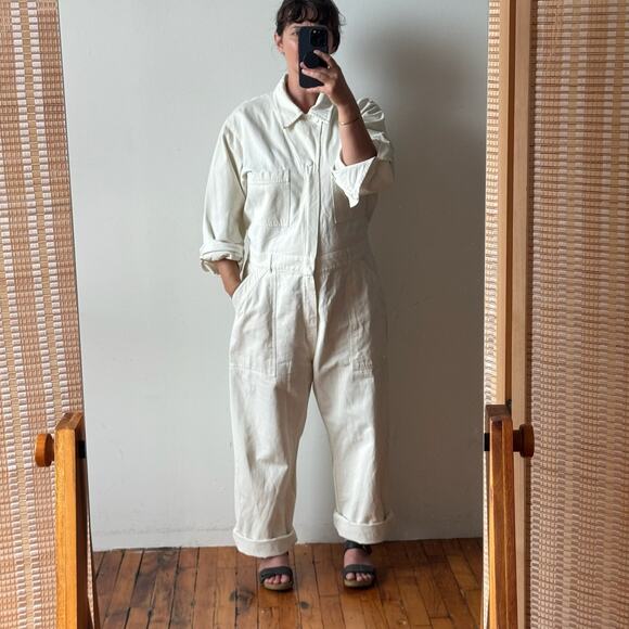 BIG BUD PRESS White Everyday Long Sleeve Denim Jumpsuit - Picture 1 of 11